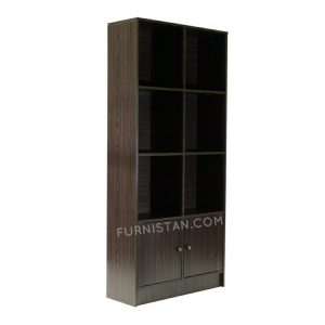 Dark brown bookshelf