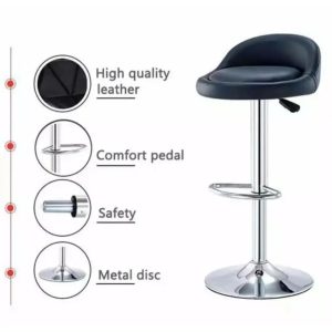 Bar Stool with Metallic Disk