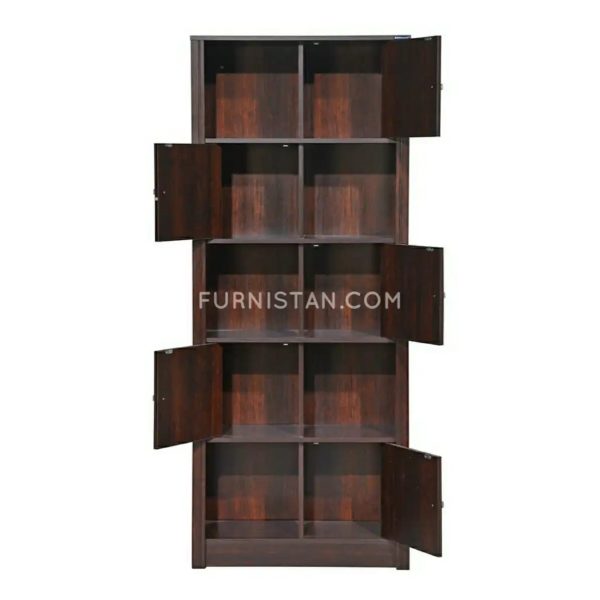 Bookshelf with 10 storage compartments