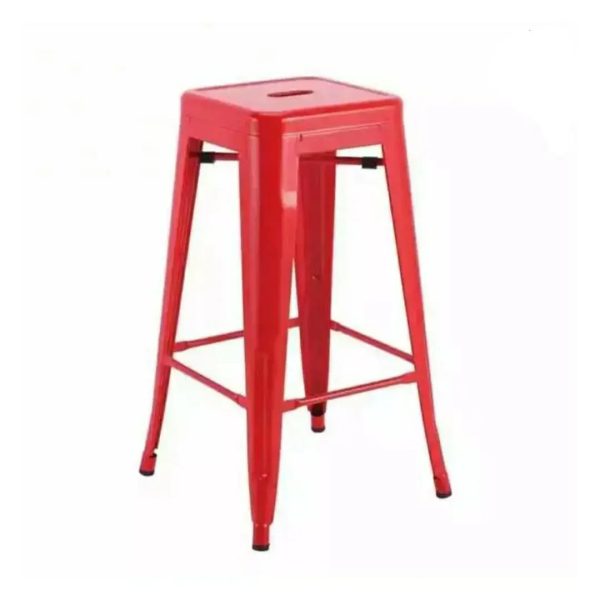 Red Flat Seat Bar Stool