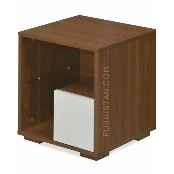 White and Brown Side Table