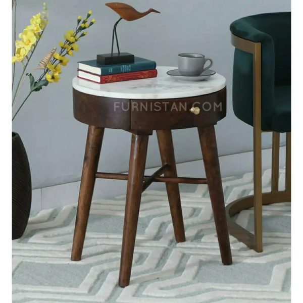 Round surface Bedside Table